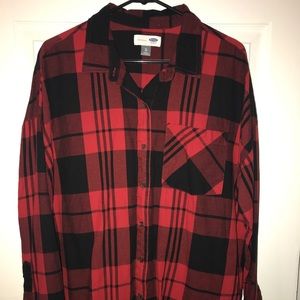 Old Navy NWOT Red/Black Flannel Size XL